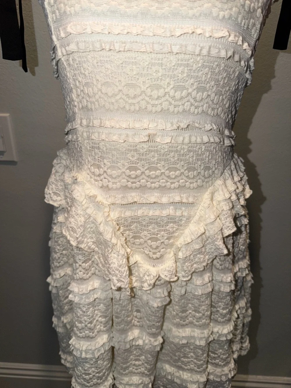 More To Come Revolve White Lace Tie-Shoulder Sundress